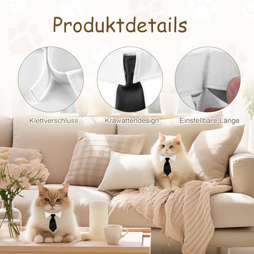 Fliege für Hunde und Katzen, Verstellbar Hund Katze Smoking Kragen, Hochzeit Haustier Krawatte, Kostüm für Katzen Hunde, Halsband Hund Klein für Hundegeburtstag Hochzeit Ostern (S Size