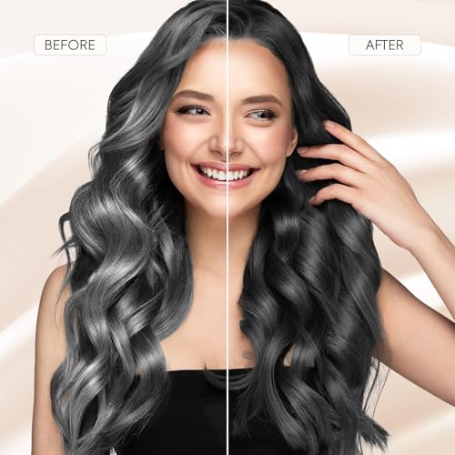 Image of IIIMEIDU Black Hair Dye Shampoo 3 in 1, Natural Hair Dye Semi Permanent Hair Color, Gray Hair Cover Up, Ginger Essence shampoo for Color Treated Hair for Women and Men (500ml) 1