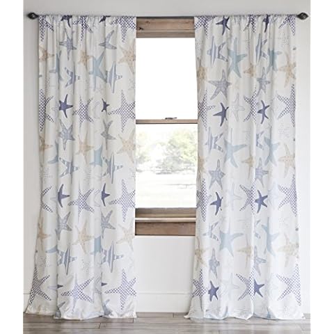 North End Decor Starfish Reef Coastal Curtains (Set of 2 Panels - 54" x 84" Each) Cover