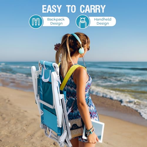 Old Bahama Bay Silla de Playa Plegable Ligera de Aluminio con 5 Posiciones de Reclinación, Soporte para Adultos, Capacidad de 400 LBS, con Bolsa Térmica miniatura 6