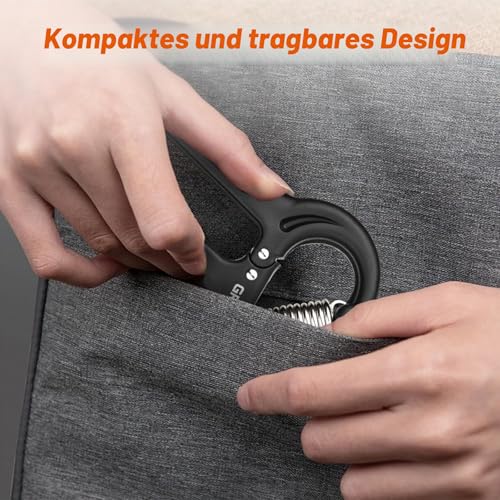 GRIFEMA Handtrainer, Unterarmtrainer mit Integrierter Zählfunktion, Einstellbarer Widerstand 5-60kg, Grip Griffkraft Trainer, Unterarm Trainingsgerät, Rutschfester Griff, Schwarz