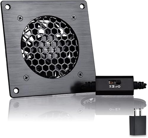 SCCCF Gabinete USB 80MM Ventilador silencioso Sistema de ventilador de enfriamiento 4" con control de velocidad, para gabinetes AV de cine en casa