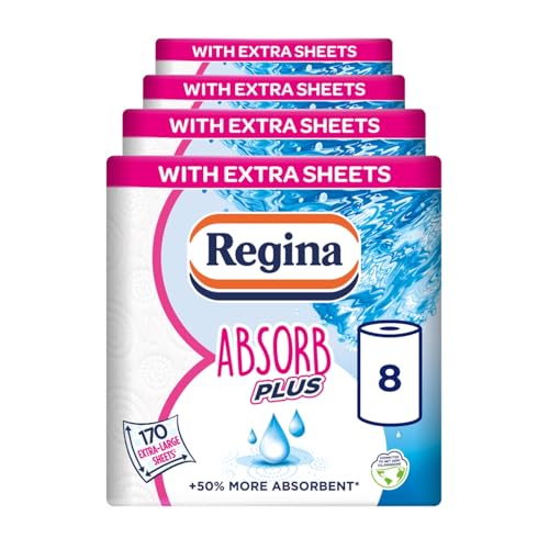 Regina Absorb Plus 8 Rolls of Kitchen Towel 2-Ply