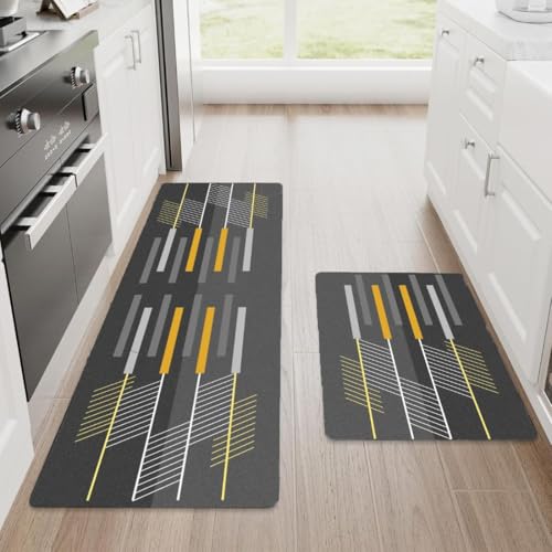 Image of Kitchen Anti Slip Mat for Floor, Waterproof Washable Kitchen Mats, Non Slip Kitchen Floor Mats for Home, Soft Mats for Kitchen, Kitchen Mats for Floor Anti Slip (4 LINE- Abstract)
