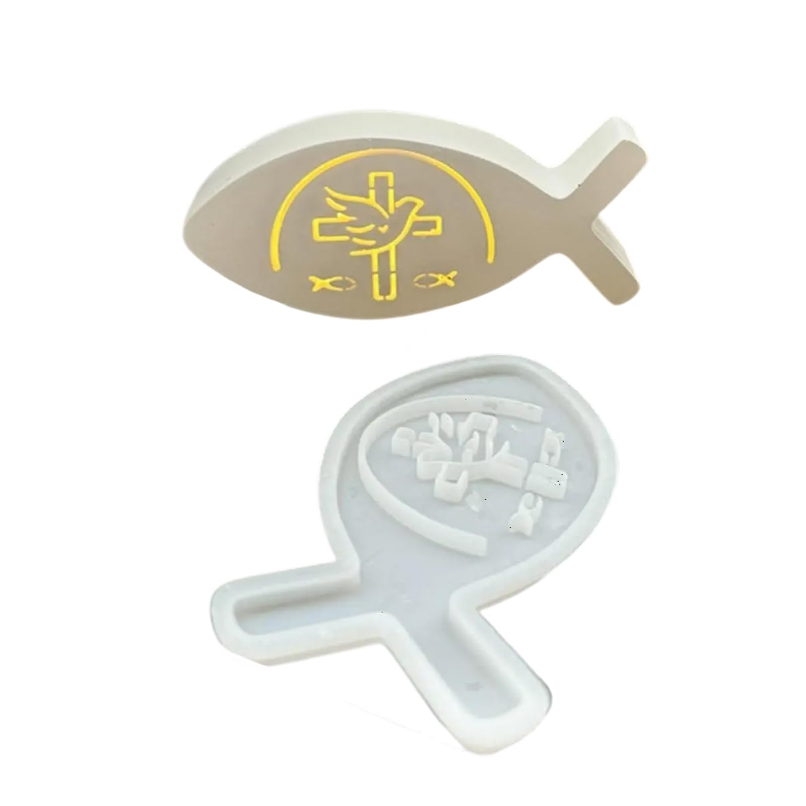Xjdzineq Hollowed Fish Shape Silicone Molds for Making Candlestick Tealight Holder Sea Creature Fish Stand Molds Craft