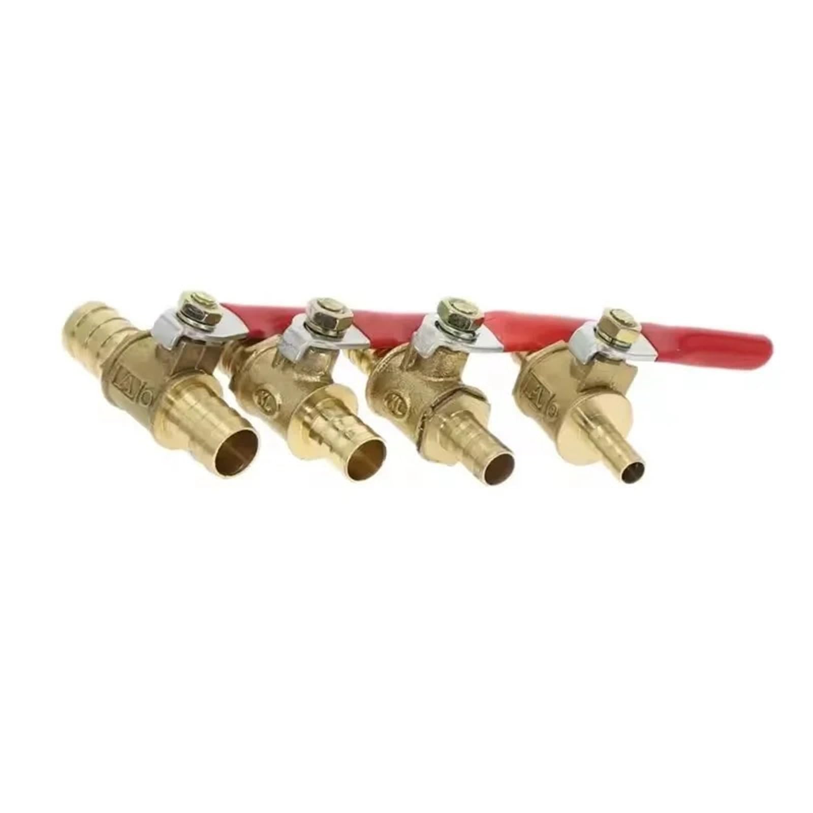 1/4" to 12mm Brass Ball Faucet Shutoff Valve - Inline Hose Barb Connector 1pc(10MM)