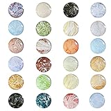 24 Pieces Glass Refrigerator Magnets, Beautiful Marble Texture Fridge Magnets for Office Cabinet...