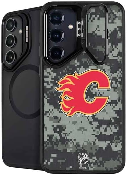 Skinit Kickstand Phone Case Compatible with Galaxy S25 - Officially Licensed NHL Calgary Flames Lineup Design