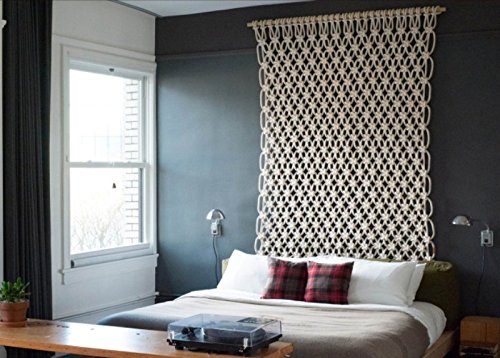 Macrame Art decor by macrame yarn Bohemian Macrame Wall Decor Boho Chic Style Christmas & Holiday Decorations Macrame wall Hanging 70" W x 75" L