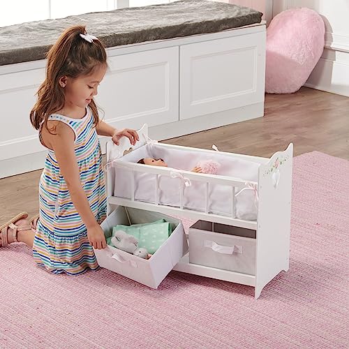 Badger Basket 15305 Toy Doll Bed With White Bedding, Storage Baskets, And Personalization Kit – Fits 20-Inch Dolls thumb #7
