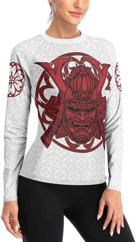 FORMONIES Women’s MMA Rash Guard – Samurai Compression Long Sleeve Base Layer for BJJ Combat Training