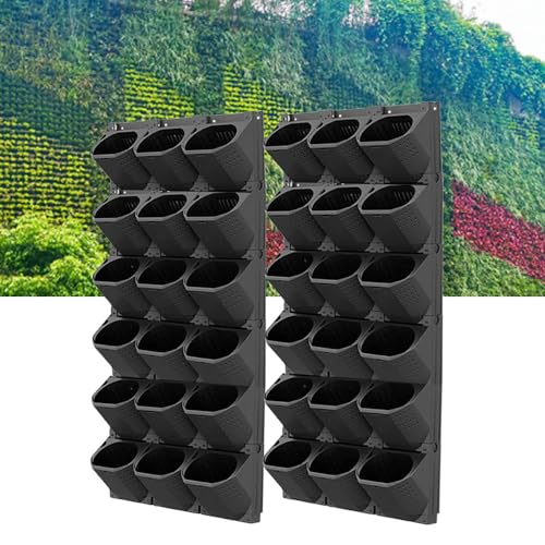 RNQZ Macetero Vertical de Pared, macetero de Pared con riego automático con 36 macetas, maceteros montados en la Pared para Colgar Flores, Hierbas y Verduras, Soporte para macetas