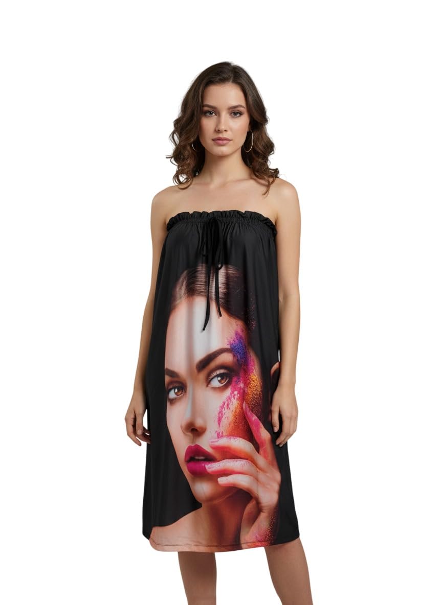 UD Professional Premium Printed Client for Salon, Beauty Parlour & Spa, Beautician Gown 1PC, Black - Durable & Stylish Client Gown (SKU: CG-127-image-13
