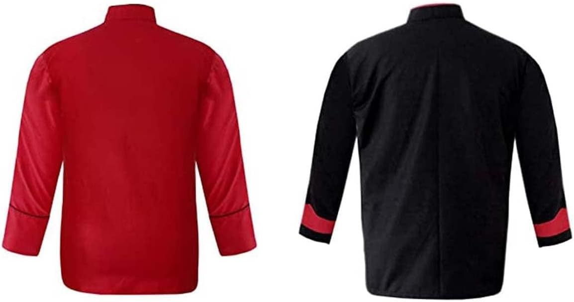 TROZ ,Men's Chef Jacket Pack of 2 Multi Color Chef Coat in With Black Piping