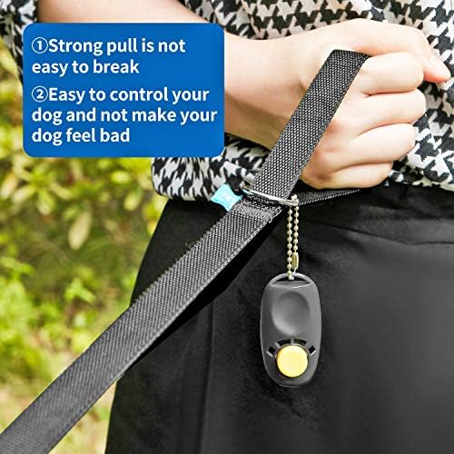 BAAPET 15/20/30/50/100 ft Long Dog Training Leash with Clickers for Small, Medium and Large Dogs or Cats (15 Feet, Black) - 3