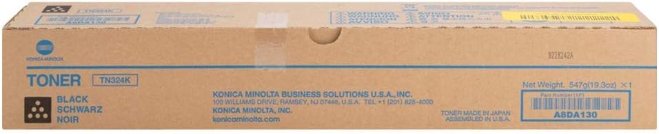 OEM Konica Minolta TN324K (A8DA130) Toner CTG, Black, 28K Yield