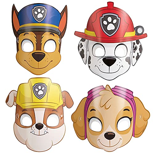 Assorted Paw Patrol Party Paper Masks (Pack Of 8) - Durable & Fun Party Favors & Gifts For Kids Great For Themed Parties & Events - One Size Fits Most