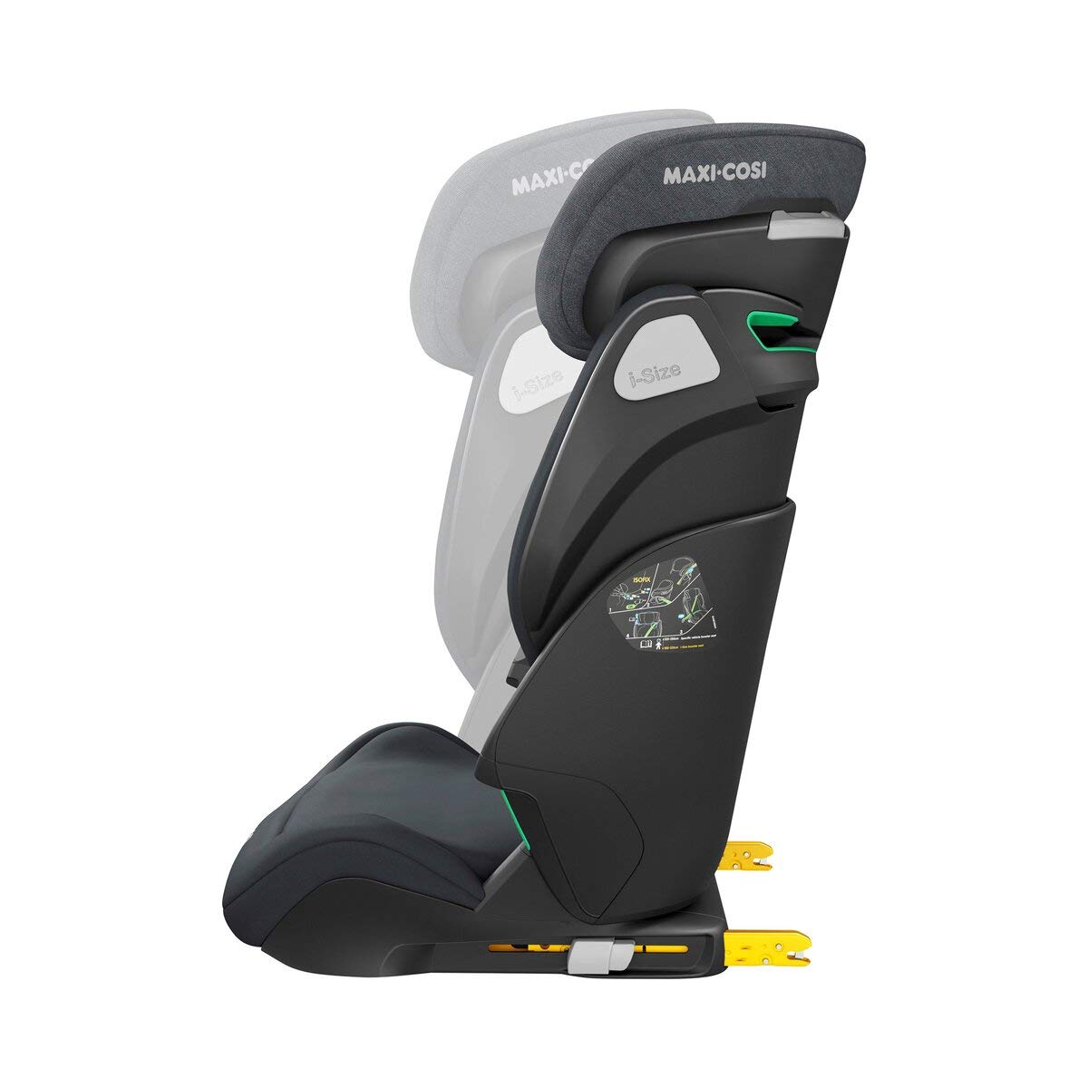 Maxi-Cosi Kore i-Size Seggiolino auto per bambini 3,5 - 12 anni, 100 - 150 cm, ISOFIX, Altezza/Larghezza regolabile, Sistema di protezione laterale SPS Plus, Authentic Graphite