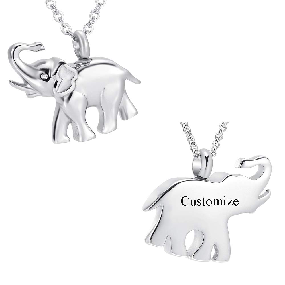 Cute Elephant Cremation Jewelry for Ashes Memorial Jewelry Cremation Urn Necklace Urn Jewelry Memorial Pendant for Pet/Human