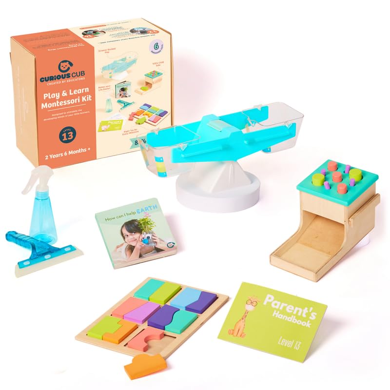 Curious Cub Montessori Learning Wooden Baby Toys | Box 13: 2.6+ Yrs | Montessori Toys For 2+ Year Old |Educational Toys For 2+ Year Old | Sensory Learning & Fine Motor Skills | Kids Gift For 2 + Years
