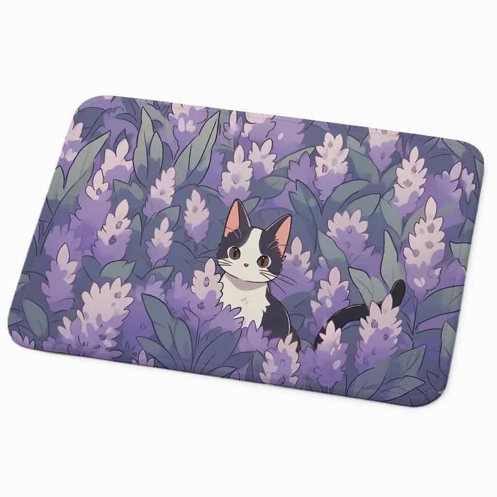 ESSENSI Mouse Pad for Laptop & Desktop | 9x7 Inch Anti-Fray Stitched Edges | Non-Slip Rubber Base | Desk Setup Accessory for Students, Gamers & Professionals (Cat in Bush)