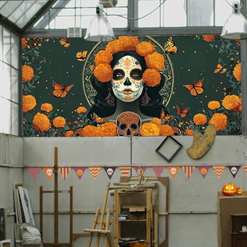 Vinilo decorativo para ventana Día de Muertos 39.3x17.7 pulgadas miniatura 7