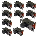 Mecion 10pcs Mini 6 Pin 3 Position DPDT Panel Slide Switch 0.5A 50V DC