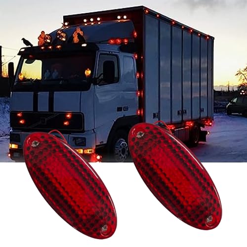 Feu de gabarit LED rouge 12V étanche pour remorque et camion Freightliner - Lot de 2