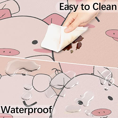 Yzrwebo Pink Pigs Round Fitted Outdoor Tablecloth With Umbrella Hole And Zipper Pig Pattern Elastic Edged Table Cover Waterproof Stain Resistant Fits Tables Up To 45"-56" Diameter For Patio #TOP4