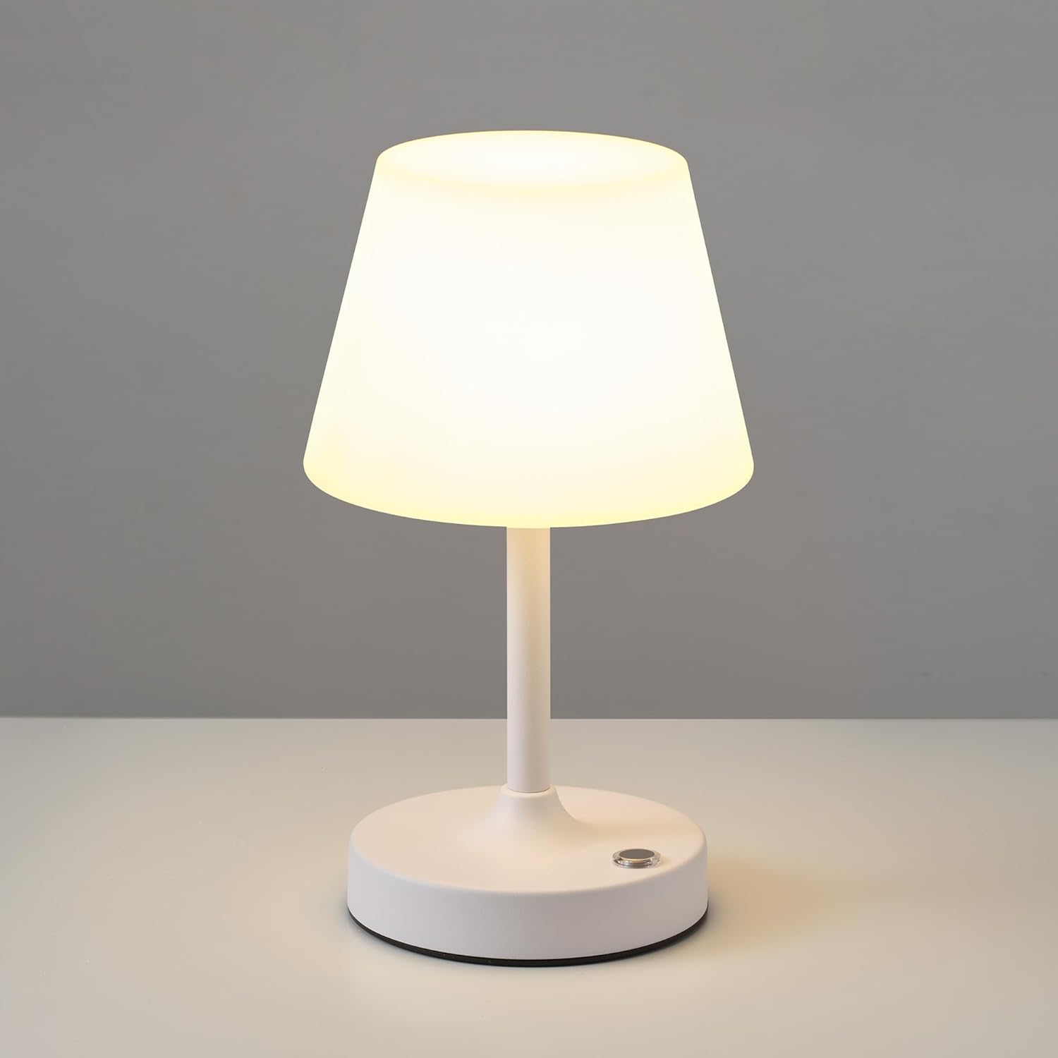 PUSU Cordless LED White Small Table Lamp, Waterproof Shower Light with 4000mAh Battery, Portable Rechargeable Touch Dimming Night Light for Bathroom, Outdoor Camping, Kitchen, Patio, Restaurant