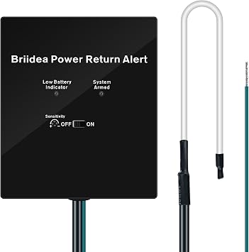 Power Return Alarm, Briidea Utility Power Back on Alert for Generator, Loud Siren with LED Indicator