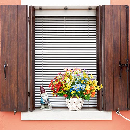 6 Bundles Artificial Fake Flowers For Decoration,Spring Summer Decoration Uv Resistant No Fade Faux Plastic Fabric Fake Flowers For Kitchen Home Wedding Garden Décor(Mix Colors) #TOP4