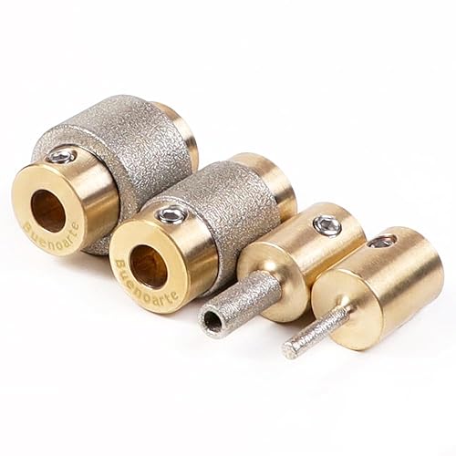 Miniatura 7 de Juego de combinación de 1 34 14 18 pulgadas, herramientas de cabeza de brocas de diamante con núcleo de latón, brocas para amoladora de vidrio y