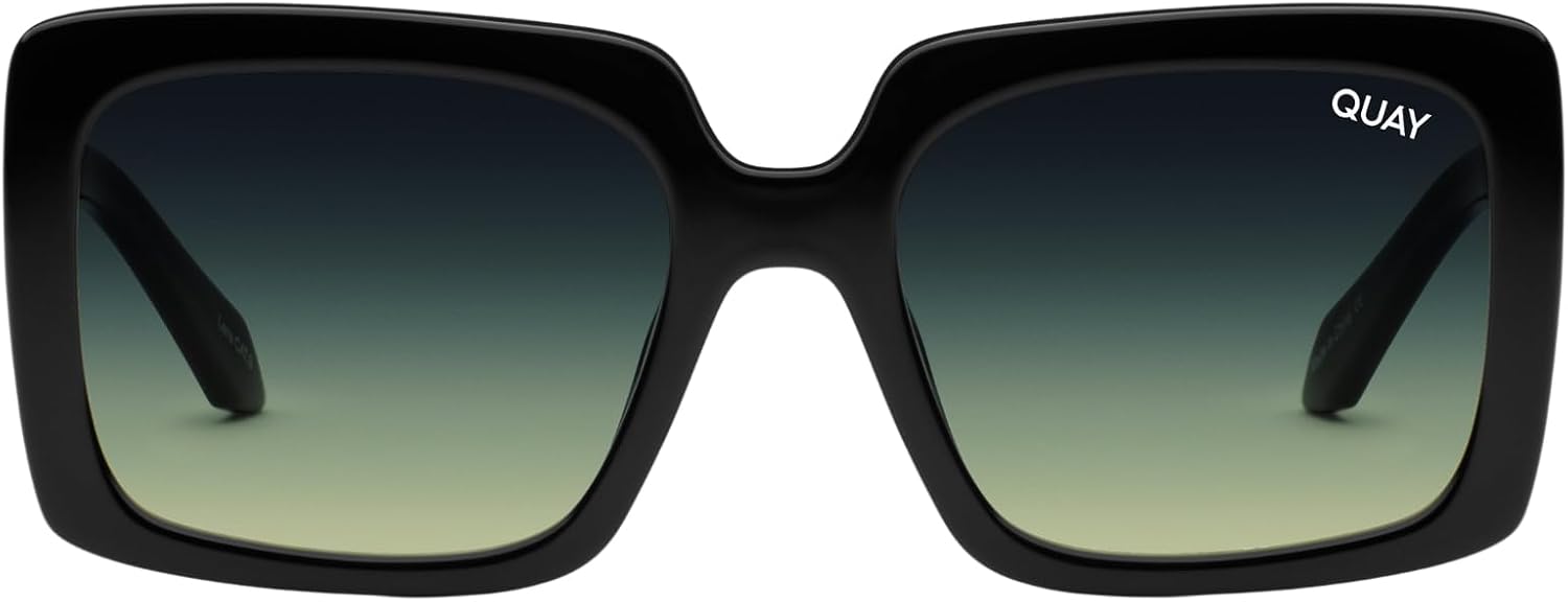 QUAY TOTAL VIBE Square Sunglasses for Women + BUNDLE with ACCESSORY EYEWEAR KIT