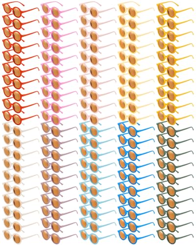 Xuhal 100 Pairs Kids Sunglasses Bulk Party Favor Cute Round