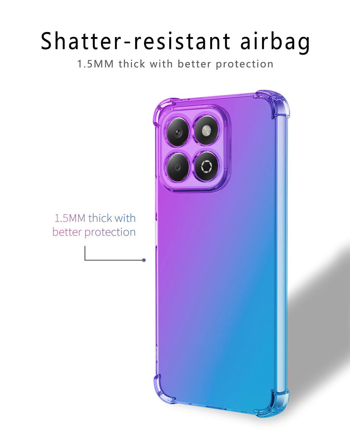 BORYA Silicona Funda Para Honor 200 Pro, Transparente Suave Sedoso