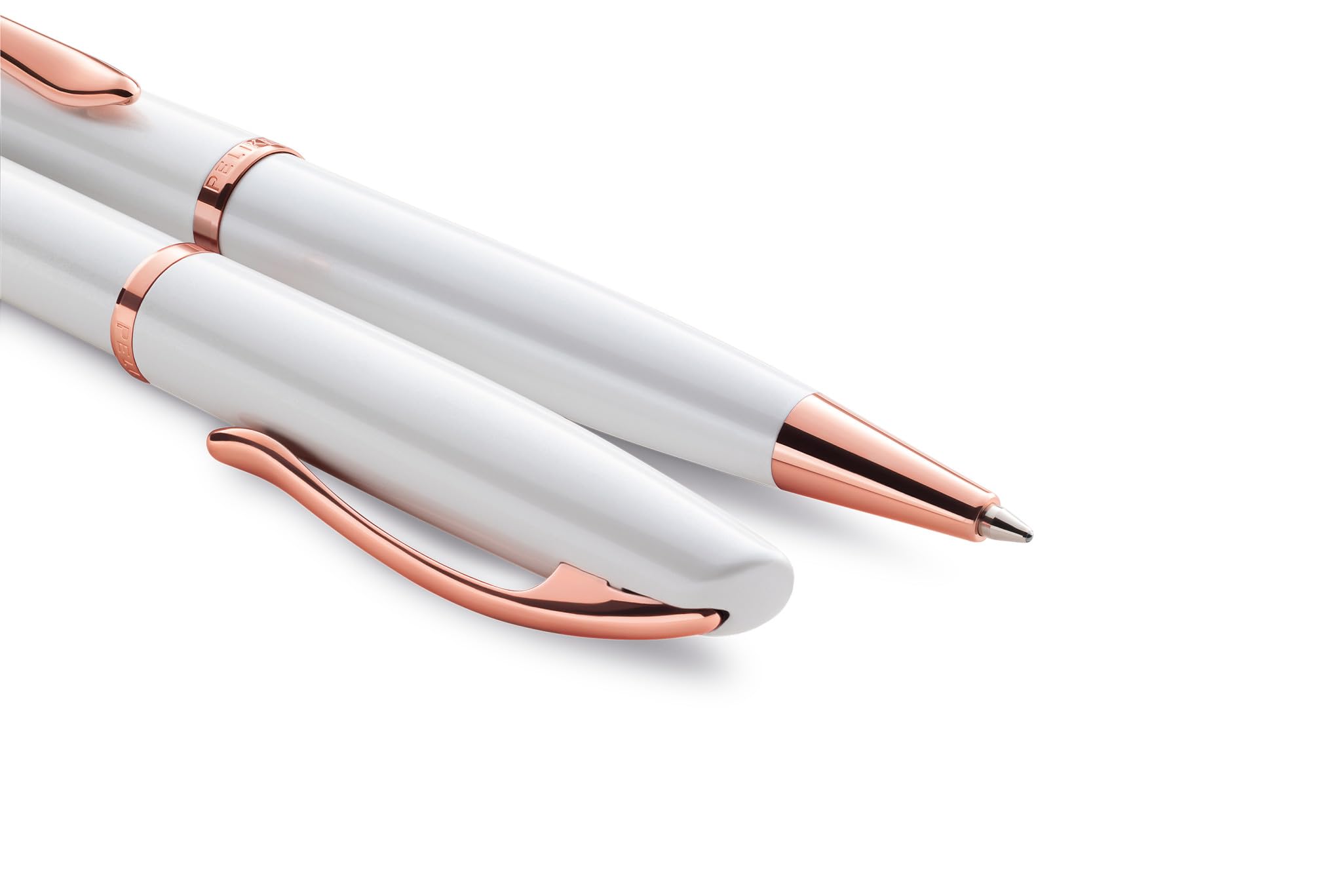 Pelikan Schreibset Jazz® Noble Elegance K/P36 Kugelschreiber und Füllhalter mit Gravur Geschenk - einzigartige Stifte mit Namen - personalisierte Geschenke (Perlmutt Weiß)