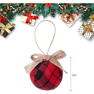 Deloky16pcsbuffaloplaidfabricball2inchchristmasfabricwrappedburlapballsrusticballornamentswithbowforchristmastreepartydecorationsupplies Urban Country Home Decor Deloky 16 pcs buffalo plaid fabric ball 2 inch christmas fabric wrapped burlap balls rustic ball ornaments with bow for christmas tree party decoration supplies urban country home decor