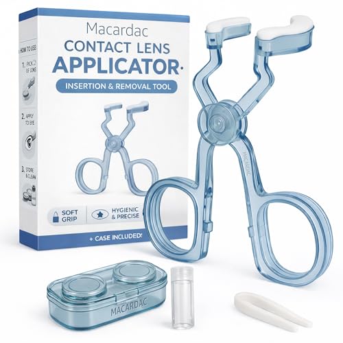 Contact Lens Applicator Tool + Contact Lens Remover Tool, Perfect for Daily Use, Cosplay, Colored Contacts & Travel, Blue