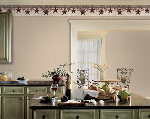 York Wallcoverings Hk4664Bd Best Of Country Hanging Star Off White Water Activated Border #TOP1