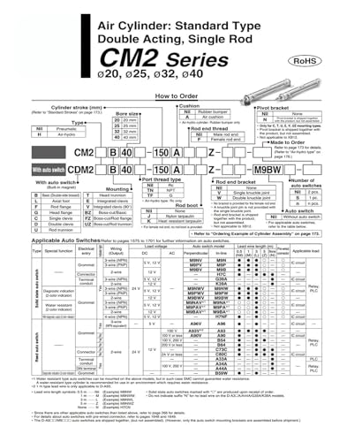 Cylindre à air CDM2B40-150A mini vérin pneumatique à double effet 40mm - 4