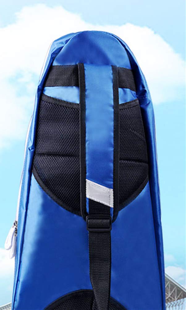 IFEVER Sac à dos en polyester pour raquette de badminton avec compartiment à chaussures, grand sac à dos à bandoulière pour raquette 3 raquettes (bleu)