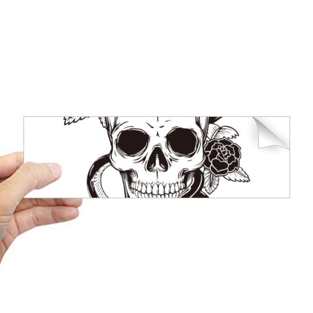 Autocollant rectangulaire serpent et tête de mort pour décorer une vitre ou un PC