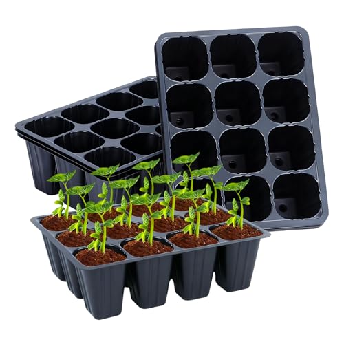 ZY-otu Lot de 10 Mini Serres D'intérieur - Plaque Alvéolée Semis - 120 Cellules Plaque Semis - Réutilisables - en Plastique - pour Jardins d'enfants