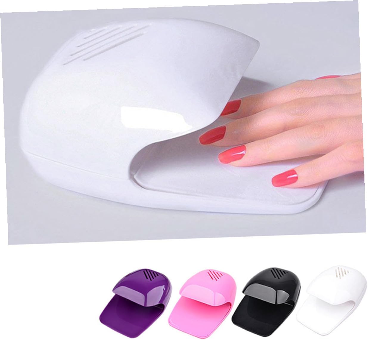 Mini Nail Dryer Fan Touch-Activated Powerful Manicure Tool for Nail Salon and Personal Use Auto Off with Environmental Plastic Fast Drying for Gel Polish White