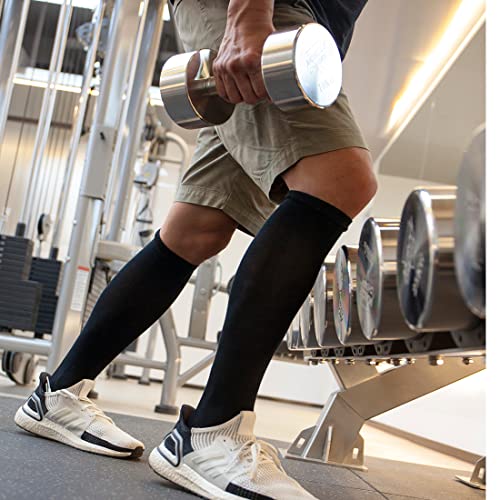 Image of ja vie Ultra Warm Merino Wool Compression Socks for Men & Women Cushion Crew Socks for Running Cycling Travel (15-20mmHg)