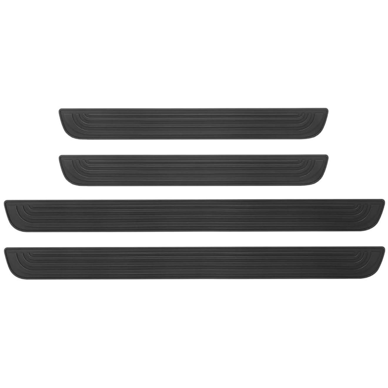 Tryagat 4 Pcs Door Sill Protectors for Peugeot 108 Hatch 2014- Entry Guards Robust Accessory Scratch-Resistant Design Premium Look,Black
