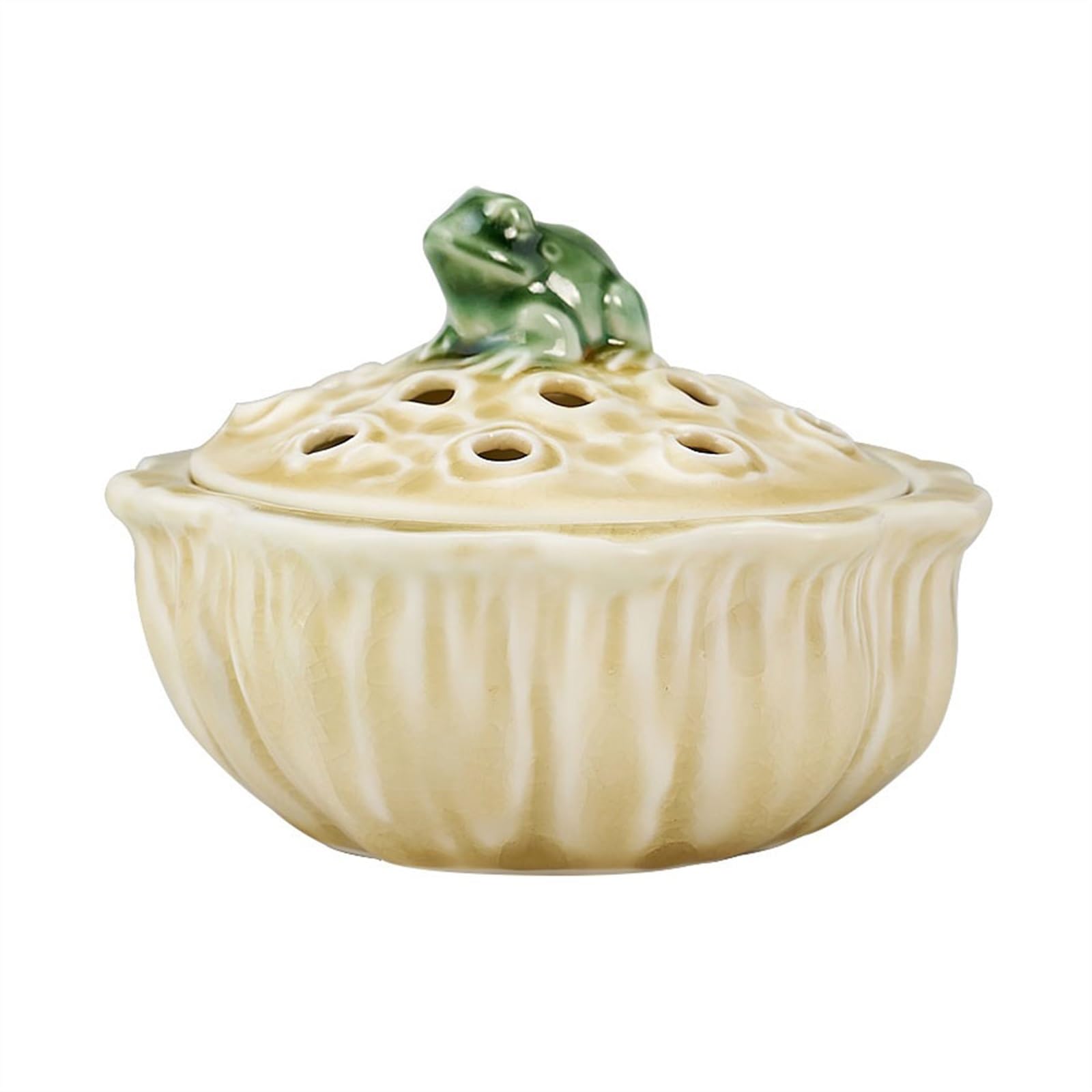 Incense Pot Handmade Incense Holder Creative Frog and Lotus Shaped Ceramic Burner Home Decoration Ornaments