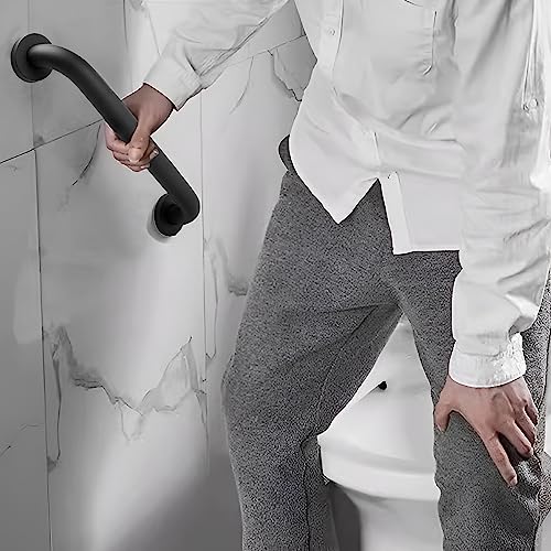 image for Rackickyer Shower Grab Bar, 2 Pack 24 Inch Black Bathroom Grab Bar, 1.