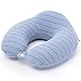 ZGPTX Reise-Nackenkissen Reise-Speicher-Flugzeugkissen Neues U-Förmiges Kissen-Speicher-Foam-Gestreiftes Kreatives Nackenkissen,Blau